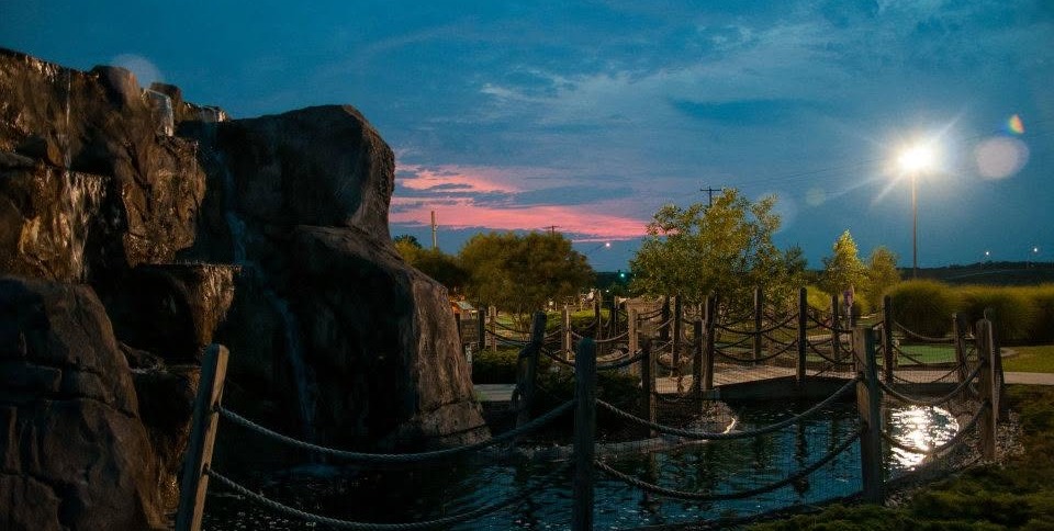 Adventure Cove miniature golf course at evening